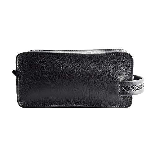 Leather Hanging Toiletry Bag | Water-Resistant Travel Dopp Kit