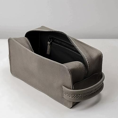 Leather Hanging Toiletry Bag | Water-Resistant Travel Dopp Kit