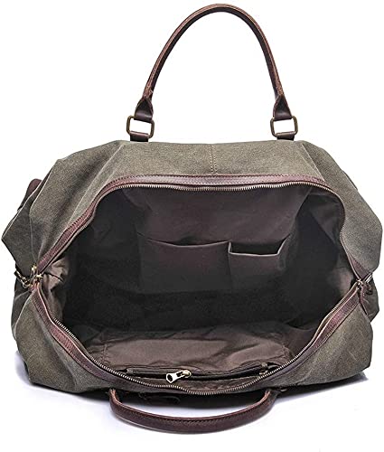 Oversized Waterproof Canvas & Leather Travel Duffel Bag