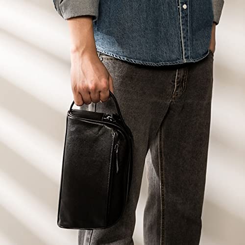 Genuine Leather Toiletry Bag | Travel Cosmetic Organizer