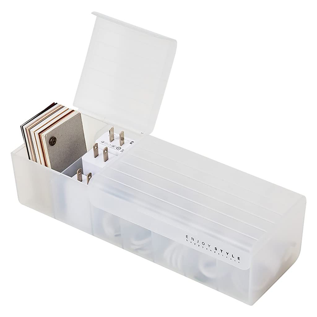 Waterproof Cable Storage Box with Lid | Multi-Compartment Desktop Organizer