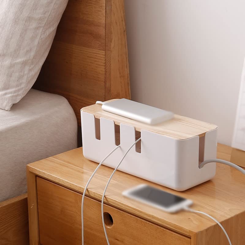 Large Cable Storage Box | Power Cord & Charger Organizer