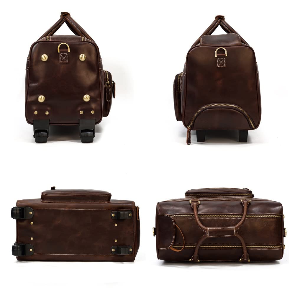 Handmade Leather Travel Duffle Bag | Vintage High-Capacity Carry-On