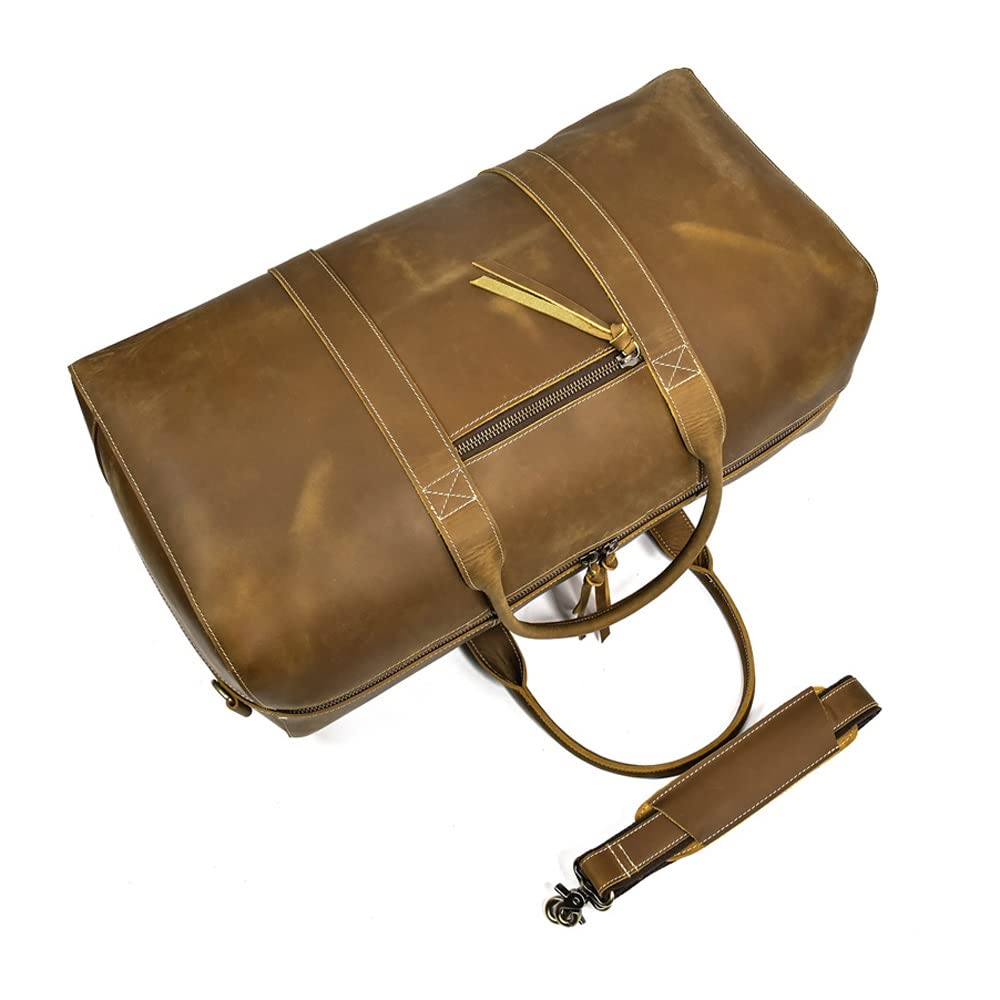 Men’s Leather Weekender Duffle Bag | Carry-On Travel & Gym Bag
