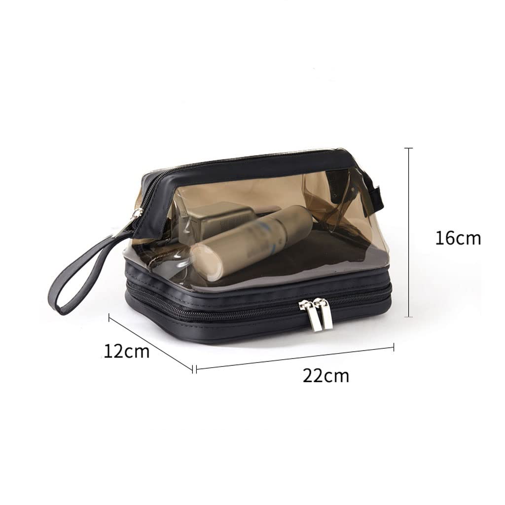 Double-Layer Travel Toiletry Bag | Clear Cosmetic Organizer