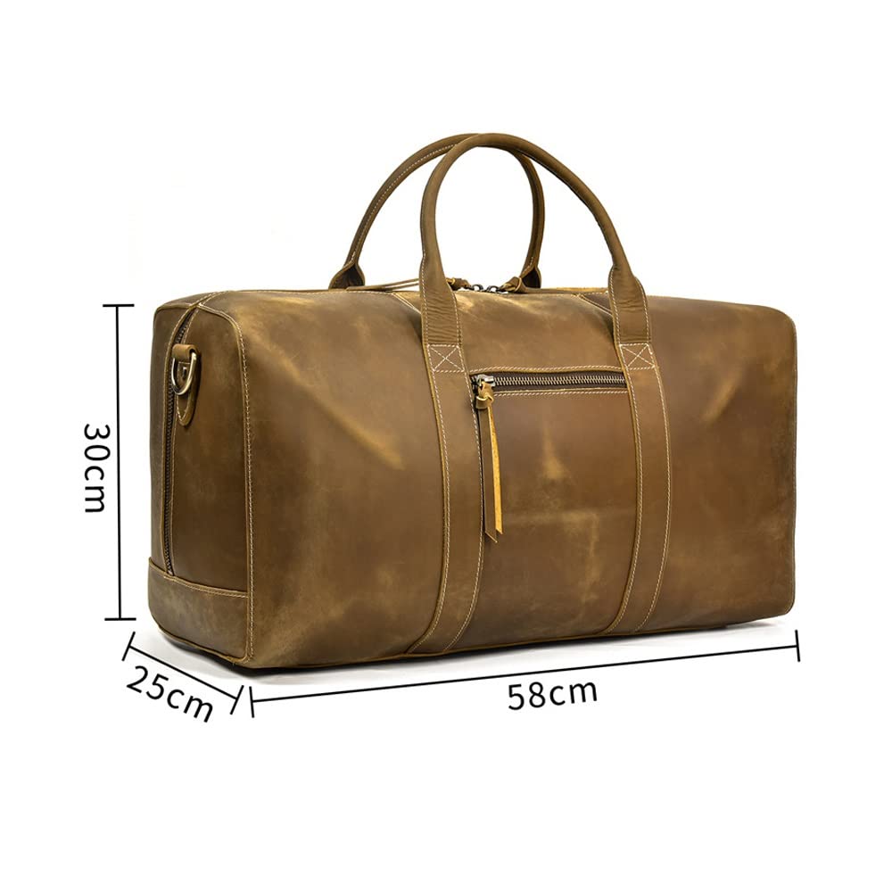 Men’s Leather Weekender Duffle Bag | Carry-On Travel & Gym Bag