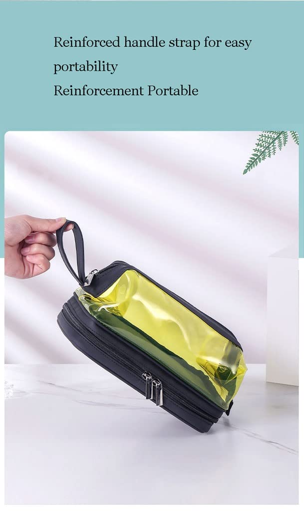 Double-Layer Travel Toiletry Bag | Clear Cosmetic Organizer