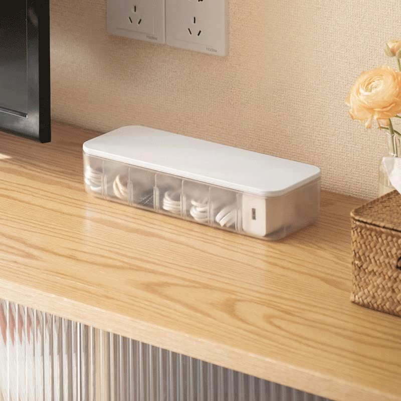 Cable Storage Box with Cover | Desktop Cord Organizer
