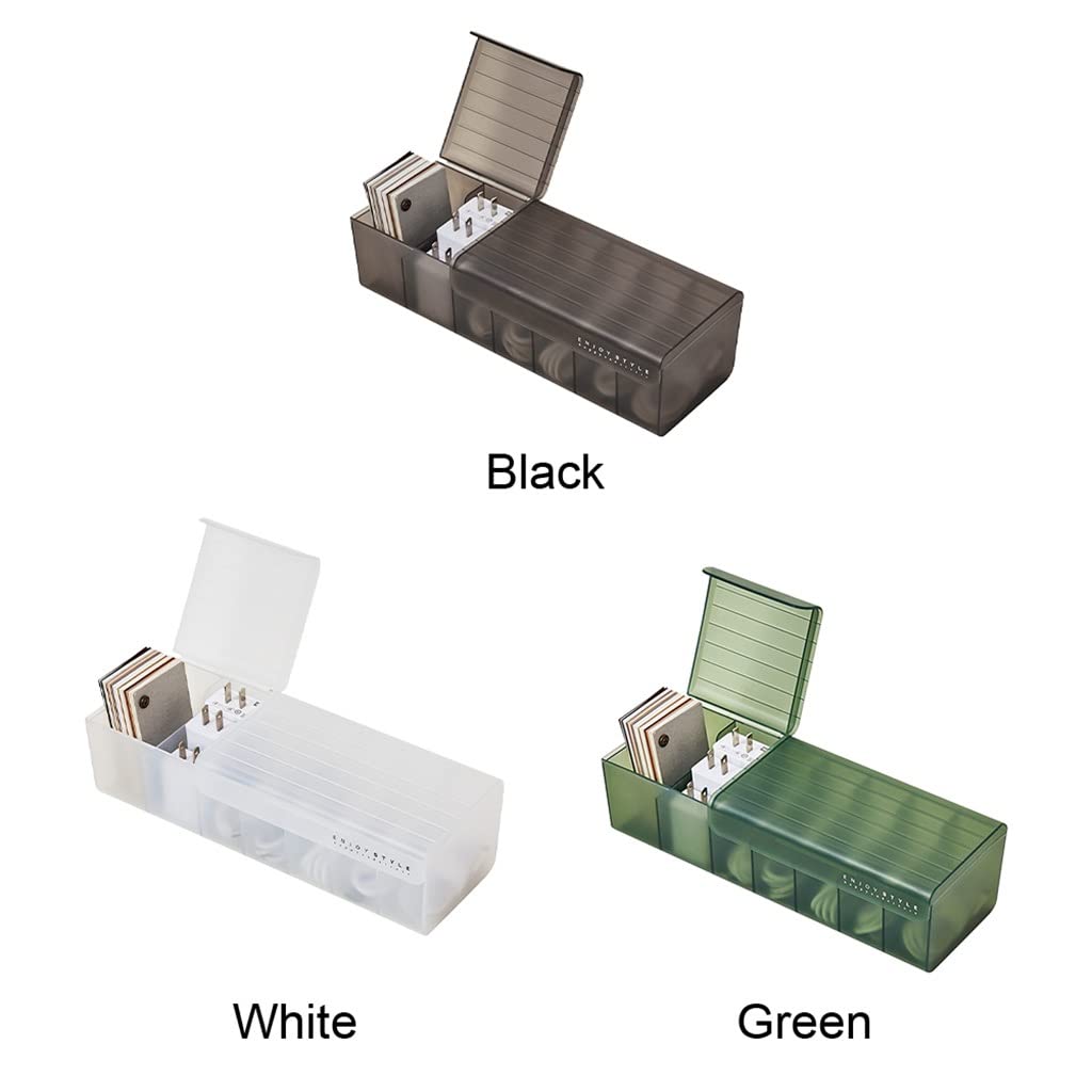 Waterproof Cable Storage Box with Lid | Multi-Compartment Desktop Organizer