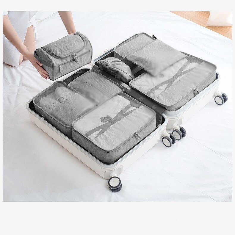 7-Piece Travel Packing Cubes | Waterproof Compression Organizers