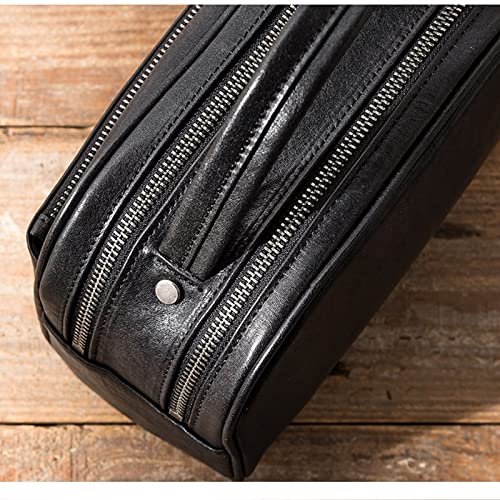 Genuine Leather Toiletry Bag | Travel Cosmetic Organizer