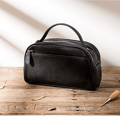 Genuine Leather Toiletry Bag | Travel Cosmetic Organizer