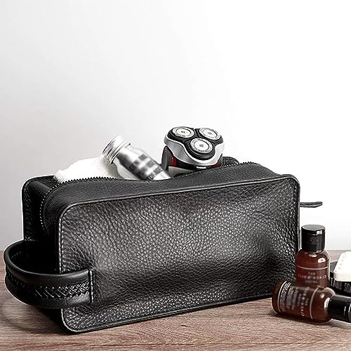 Leather Hanging Toiletry Bag | Water-Resistant Travel Dopp Kit