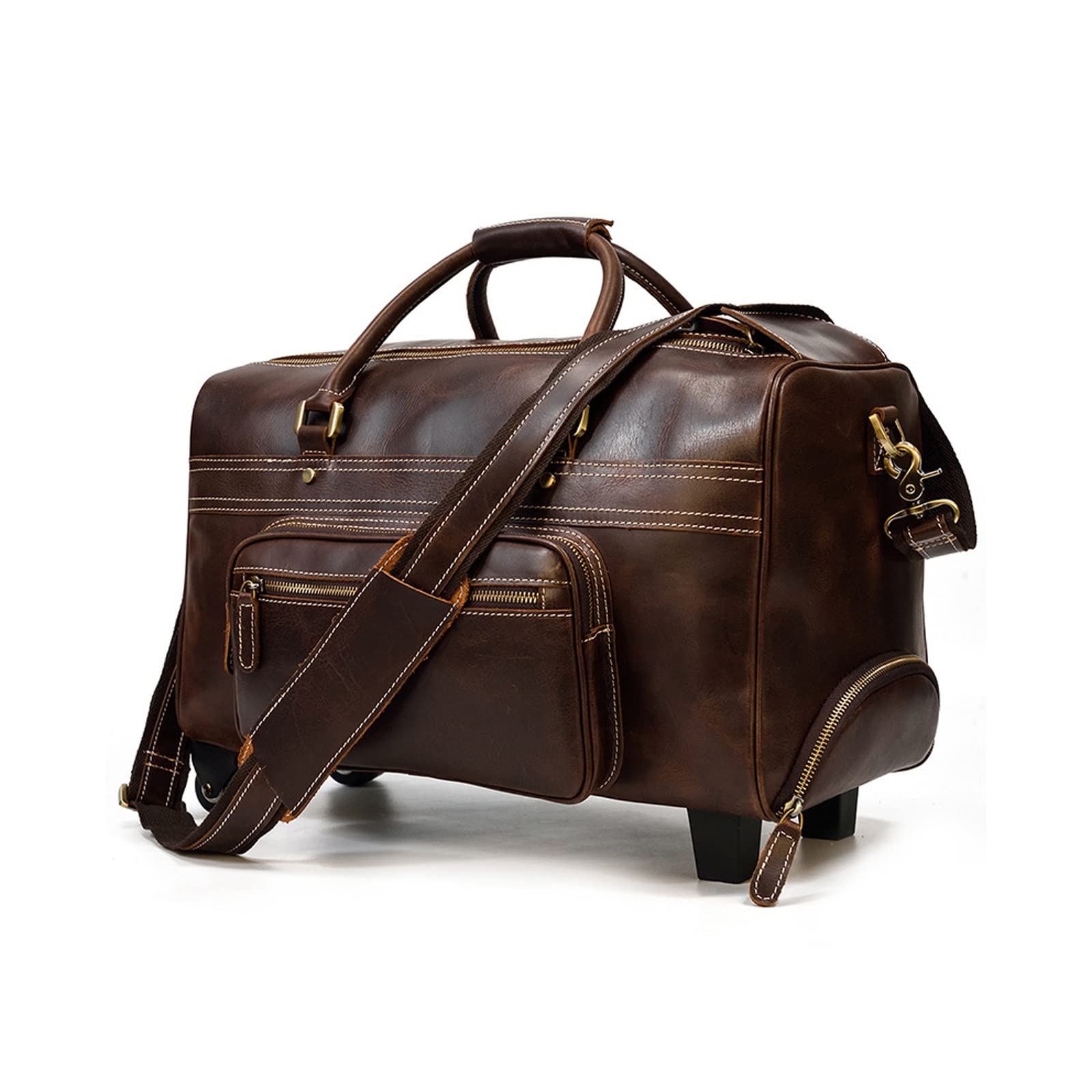 Handmade Leather Travel Duffle Bag | Vintage High-Capacity Carry-On