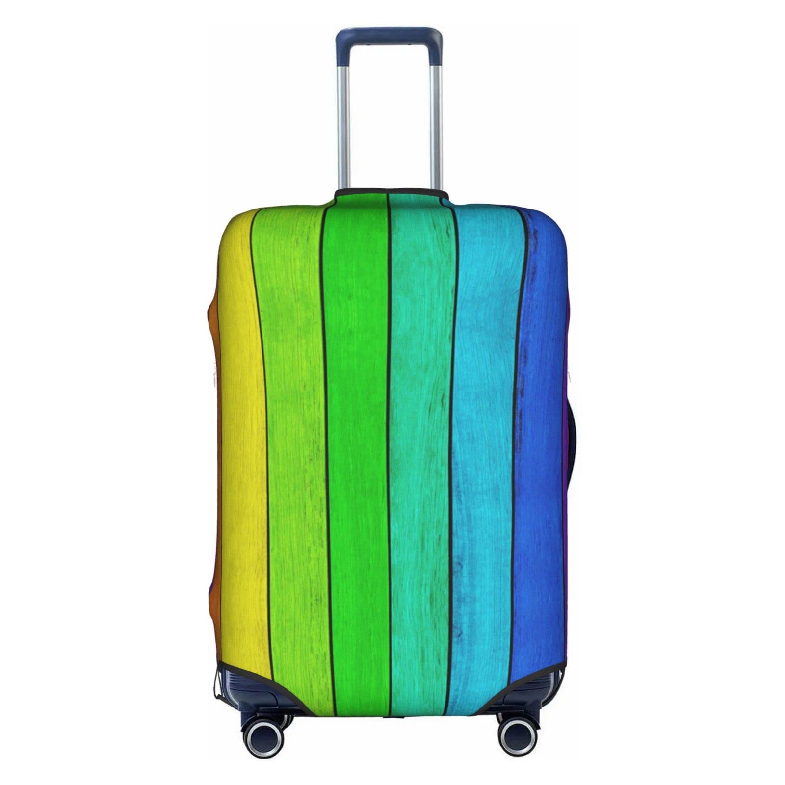 Rainbow Wood Print Luggage Cover | Elastic Suitcase Protector