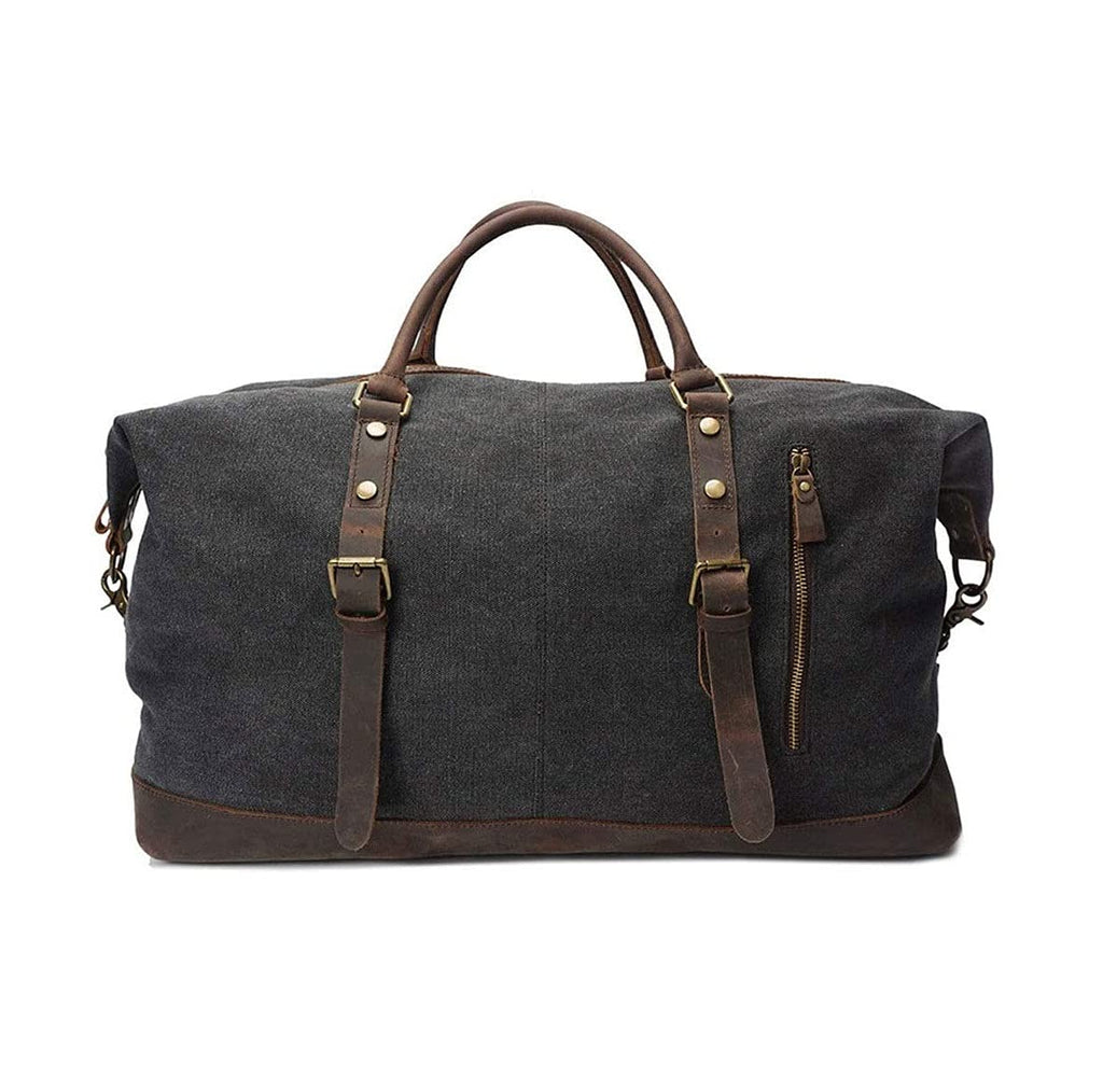 Oversized Waterproof Canvas & Leather Travel Duffel Bag