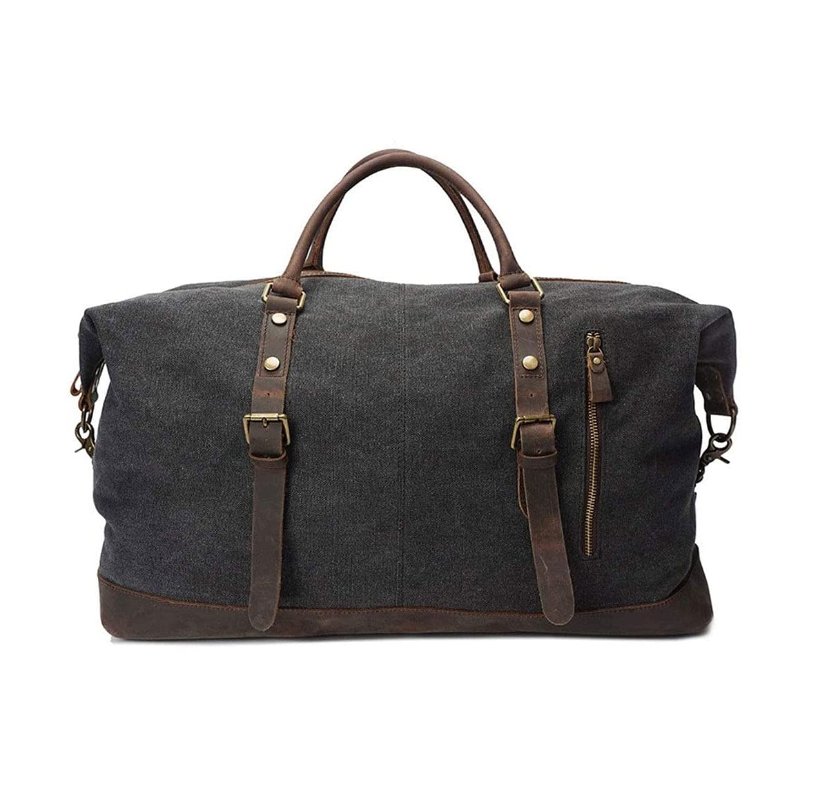 Oversized Waterproof Canvas & Leather Travel Duffel Bag