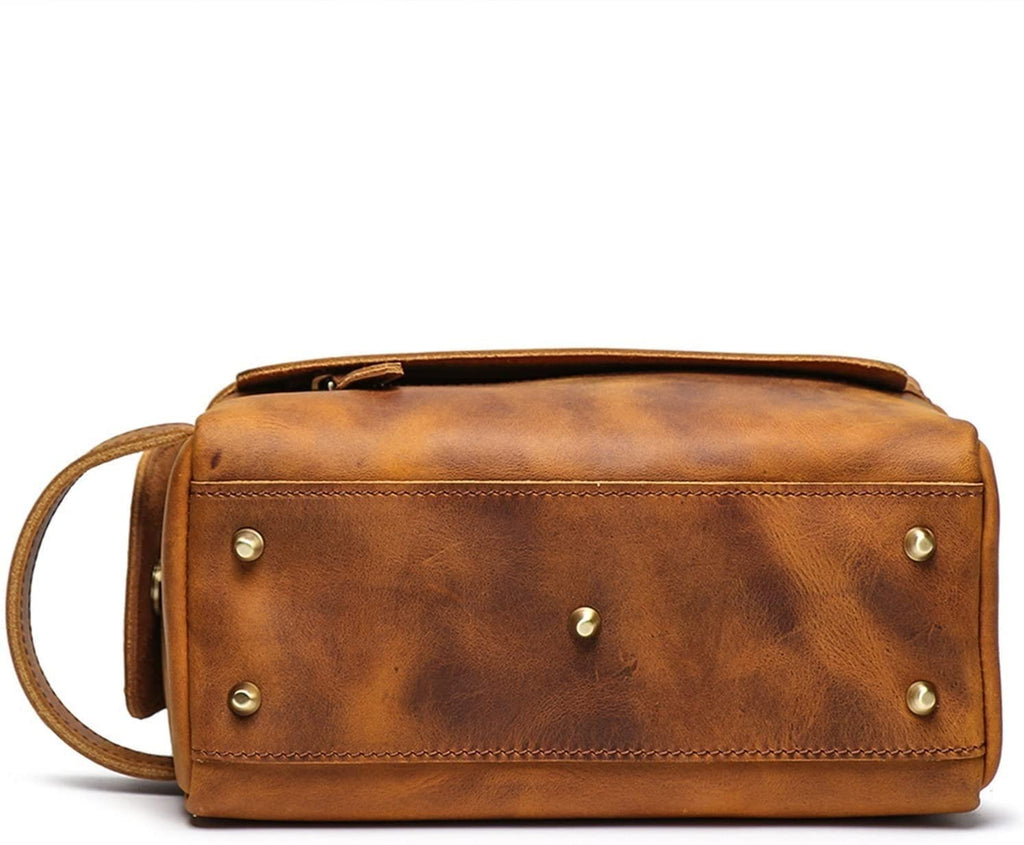 Leather Travel Wash Bag | Cosmetic & Toiletry Organizer