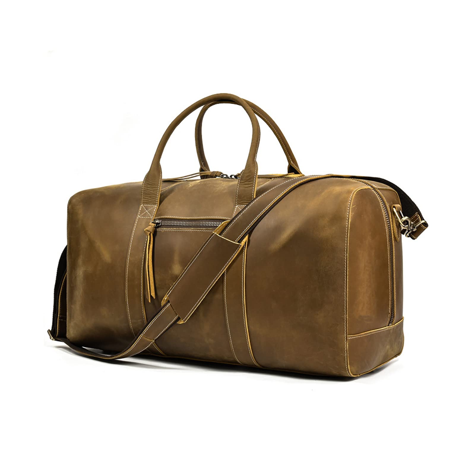 Men’s Leather Weekender Duffle Bag | Carry-On Travel & Gym Bag