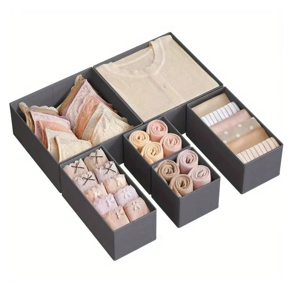 Fabric Drawer Organizer | Foldable Storage Bins for Socks & Underwear
