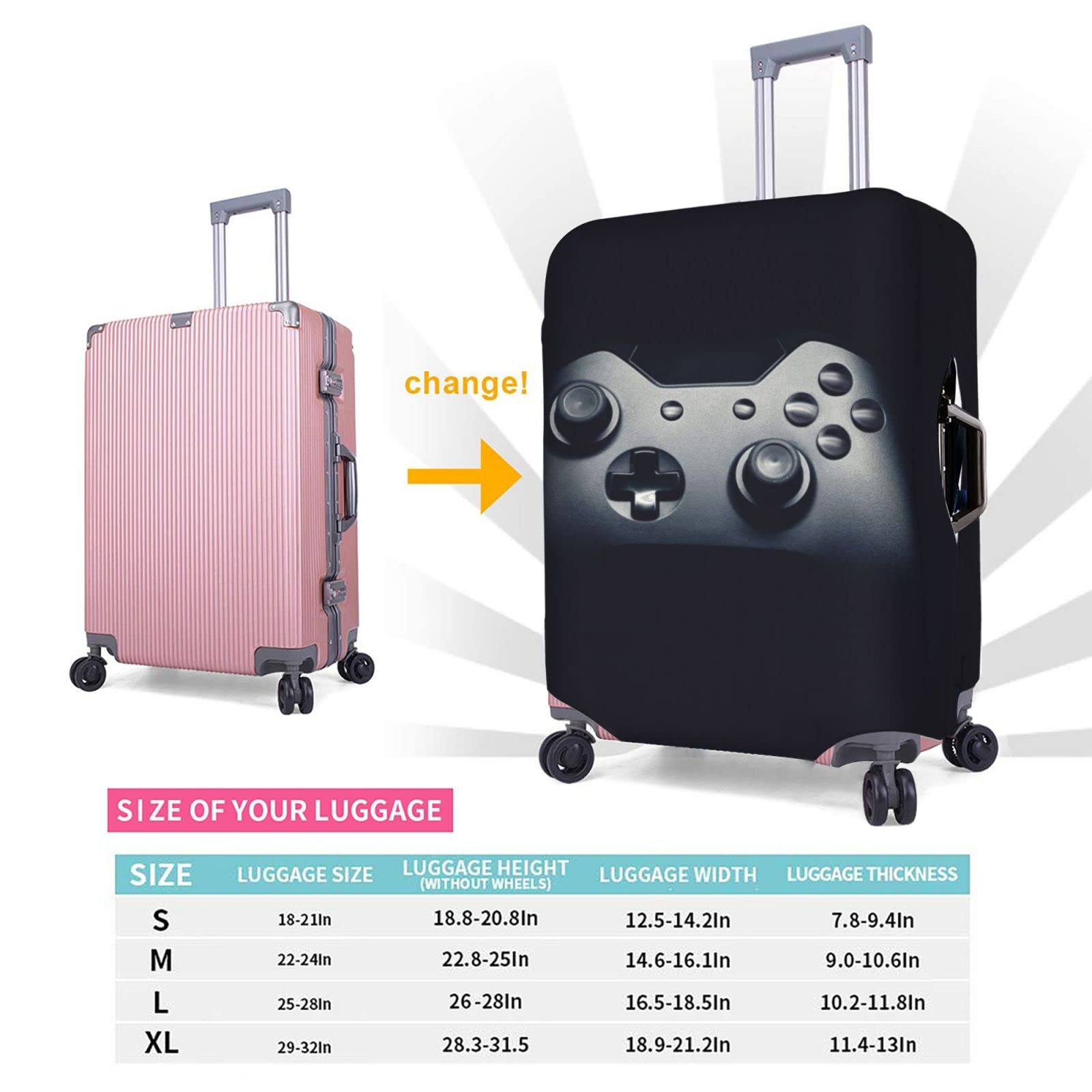 Gaming Controller Luggage Cover | Elastic Suitcase Protector