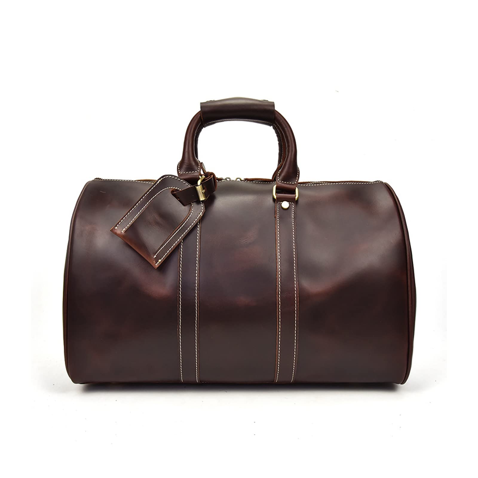 17.7" Leather Duffle Bag | Travel Carry-On Weekender