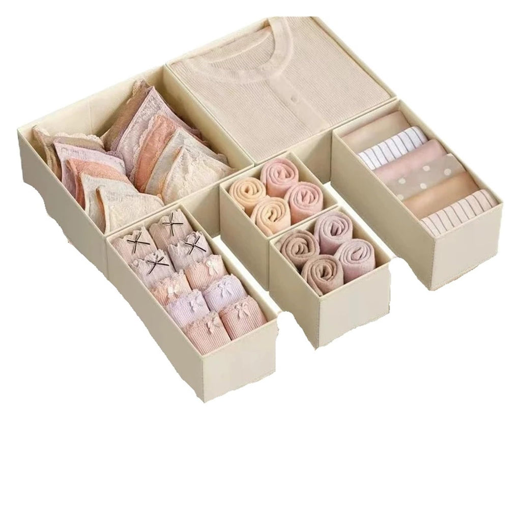 Fabric Drawer Organizer | Foldable Storage Bins for Socks & Underwear