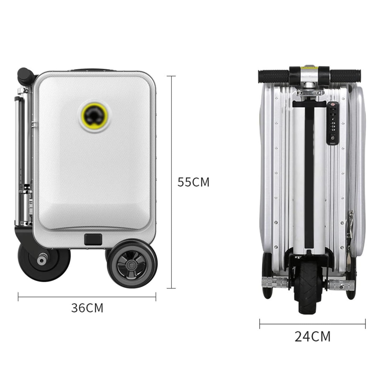 20-Inch Smart Auto-Follow Ride-On Carry-On Suitcase, 13km/h Large Capacity