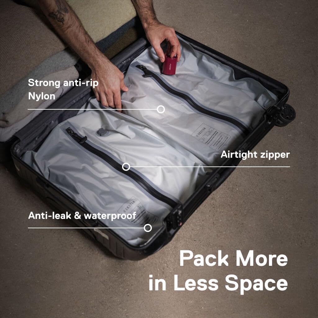 Vacuum Travel Compression Kit | Waterproof Packing Bags with USB-C Pump