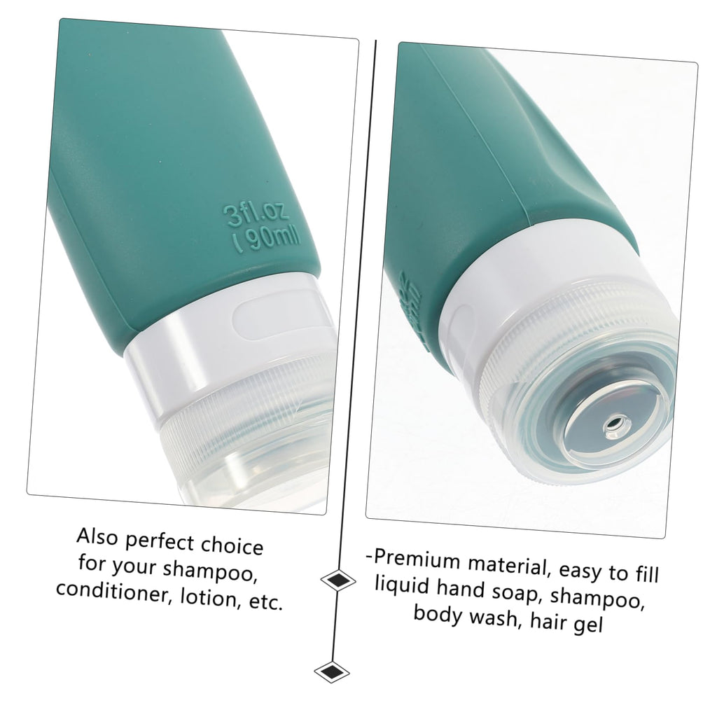 4-Piece Silicone Travel Bottle Set | Refillable Toiletry Containers