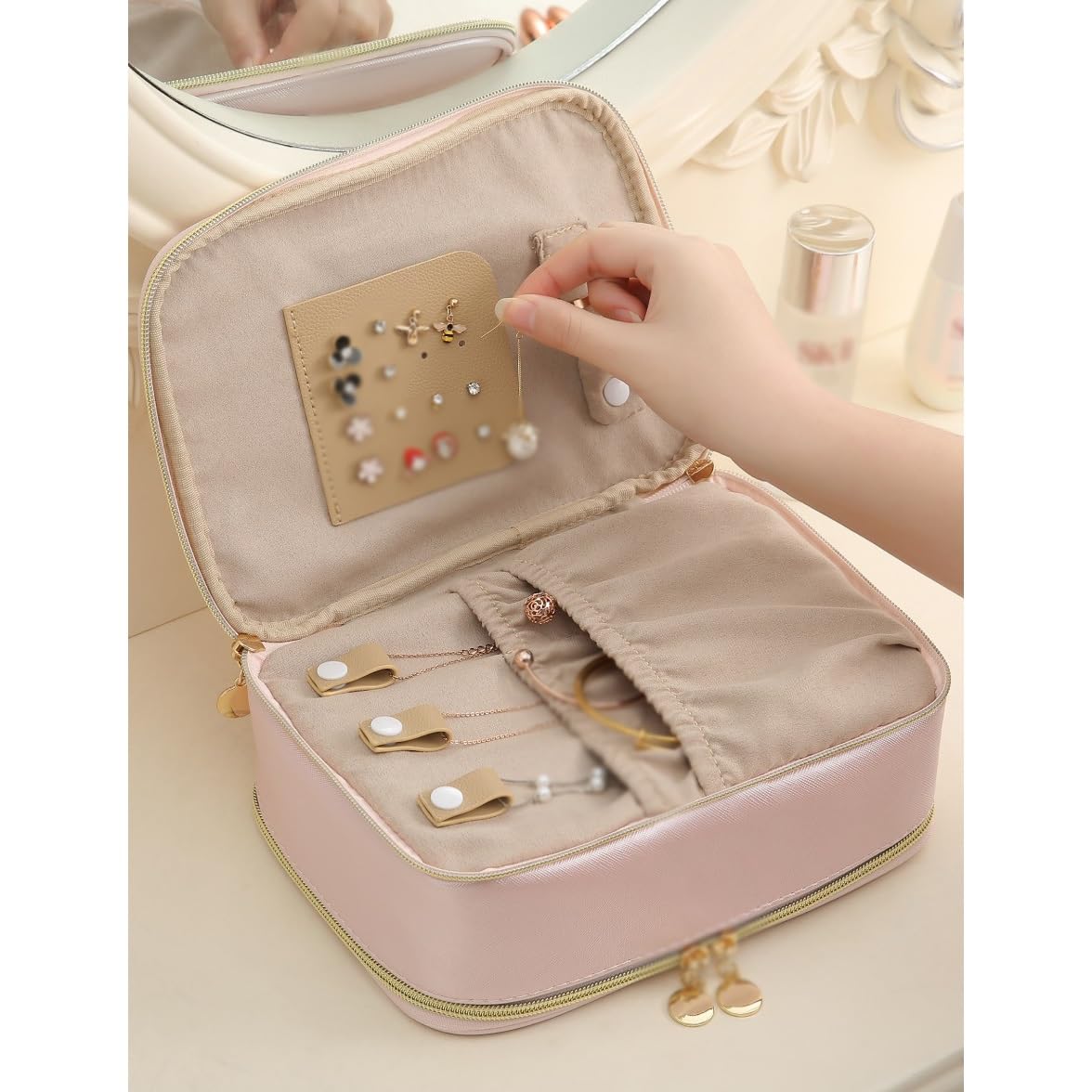 Cosmetic Jewelry All-in-One Organizer Travel Bag