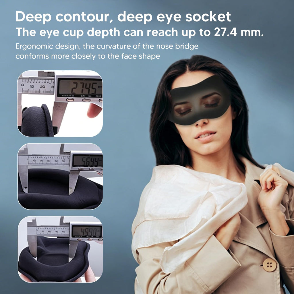 3D Contoured Sleep Mask | Breathable Adjustable Eye Mask
