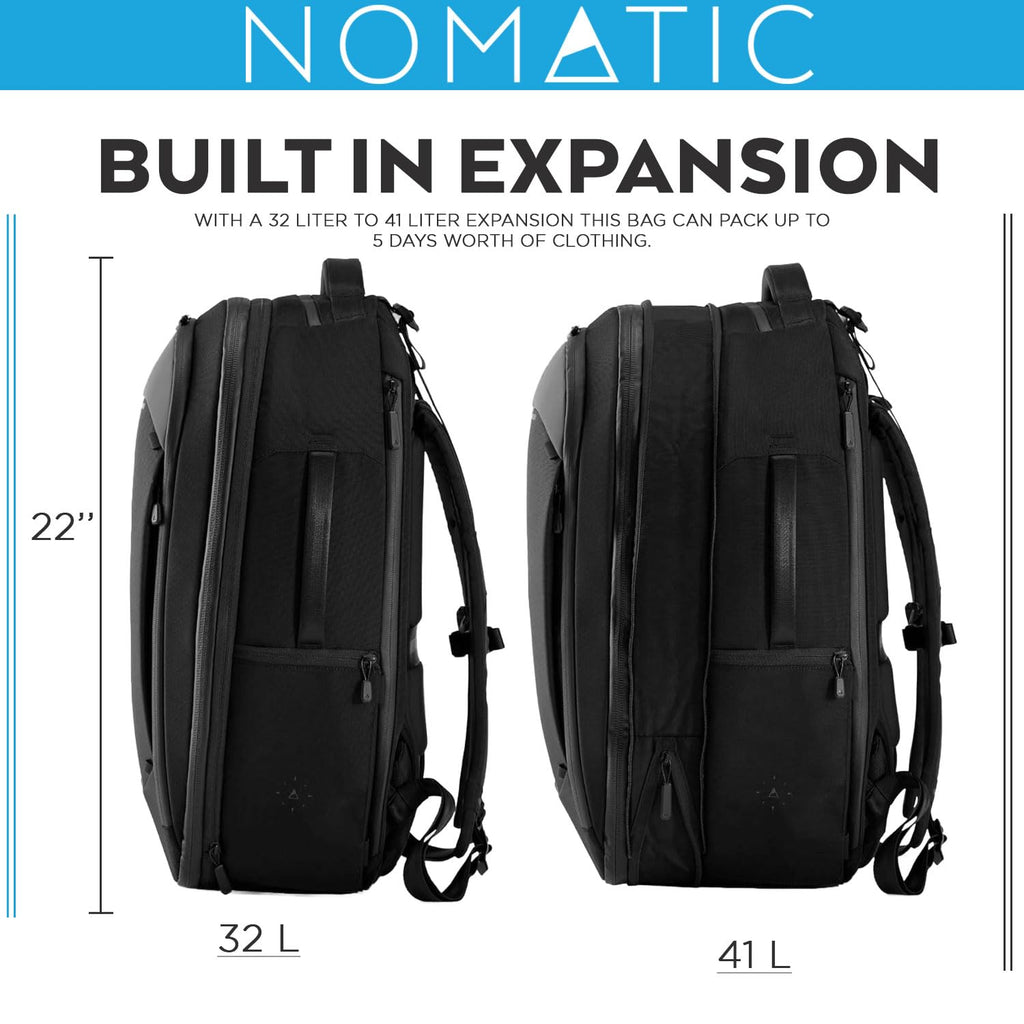 NOMATIC Navigator Travel Backpack W/ 9L Built-In Expansion