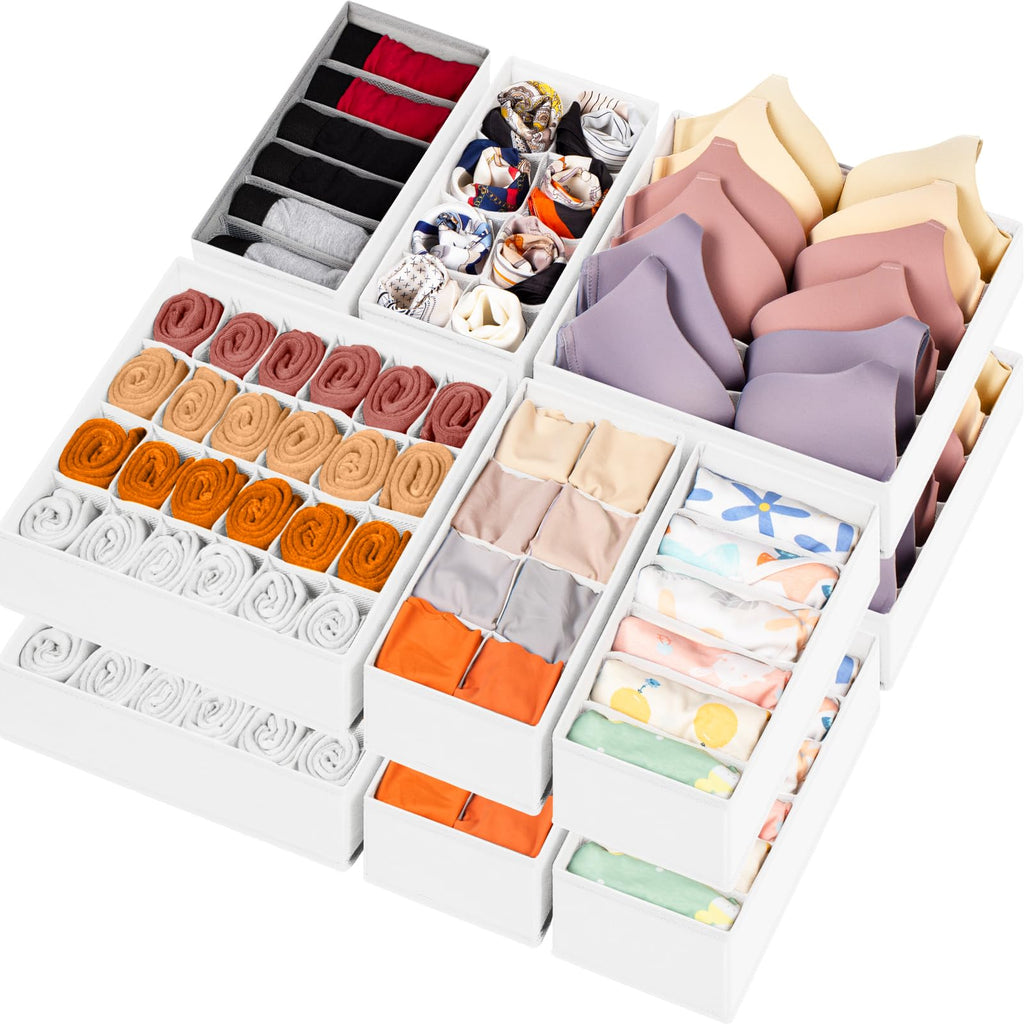 6-Piece Foldable Drawer Organizer Set | 58-Cell Fabric Storage Bins