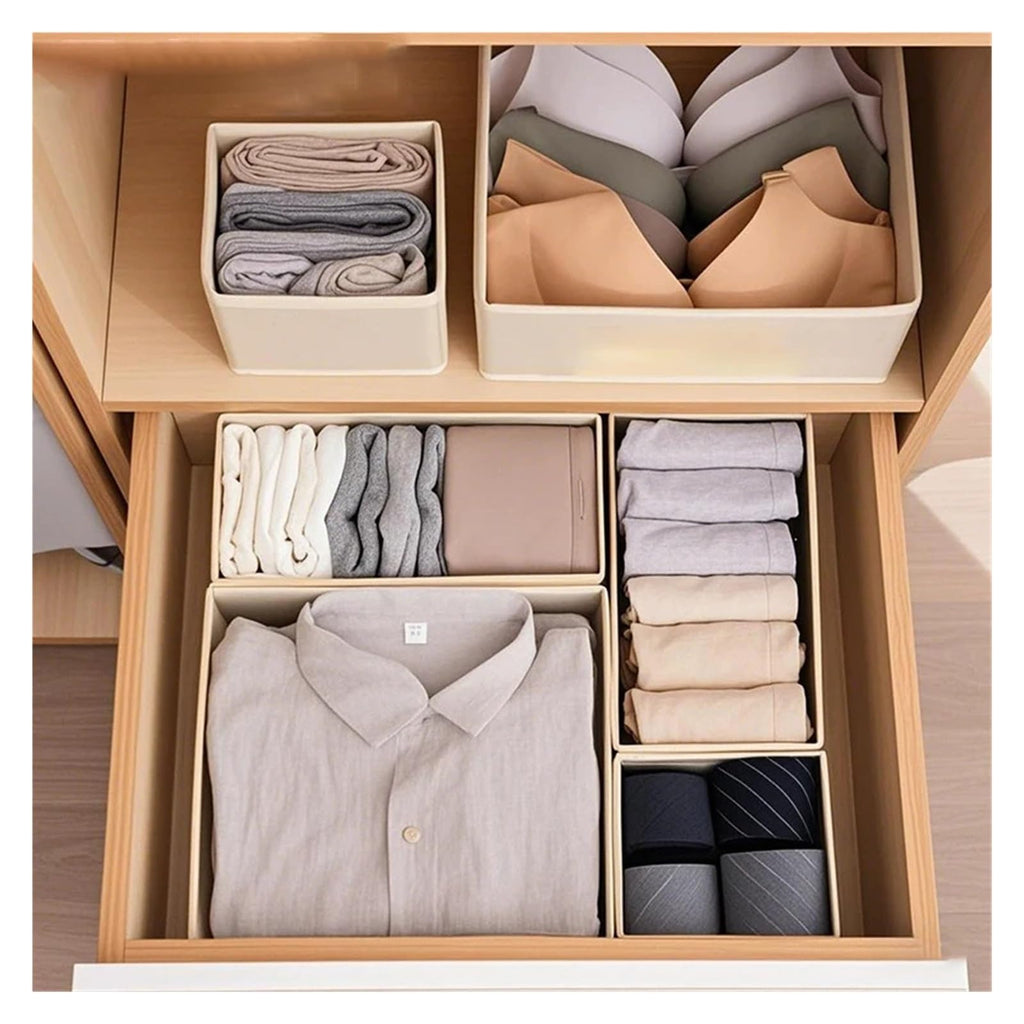 Fabric Drawer Organizer | Foldable Storage Bins for Socks & Underwear
