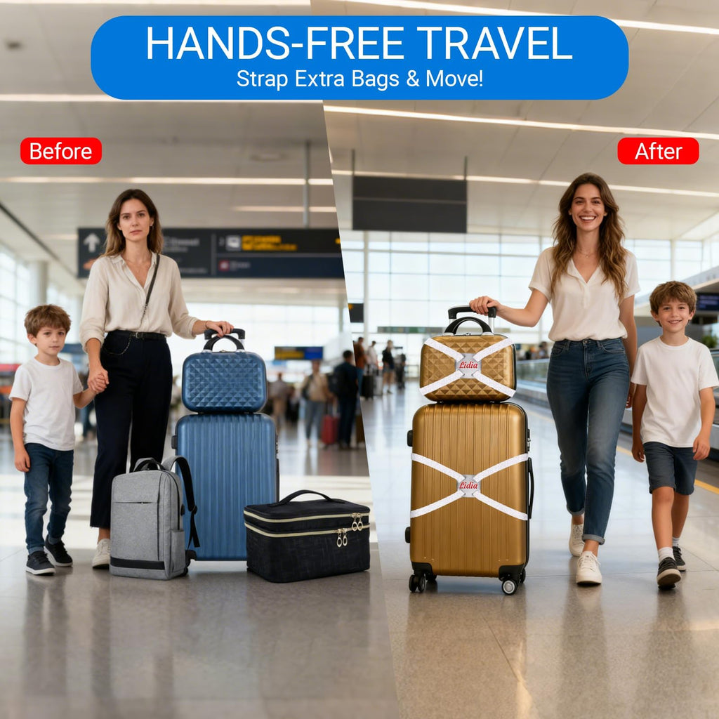 Luggage Strap, Custom Name, Adjustable Suitcase Belt