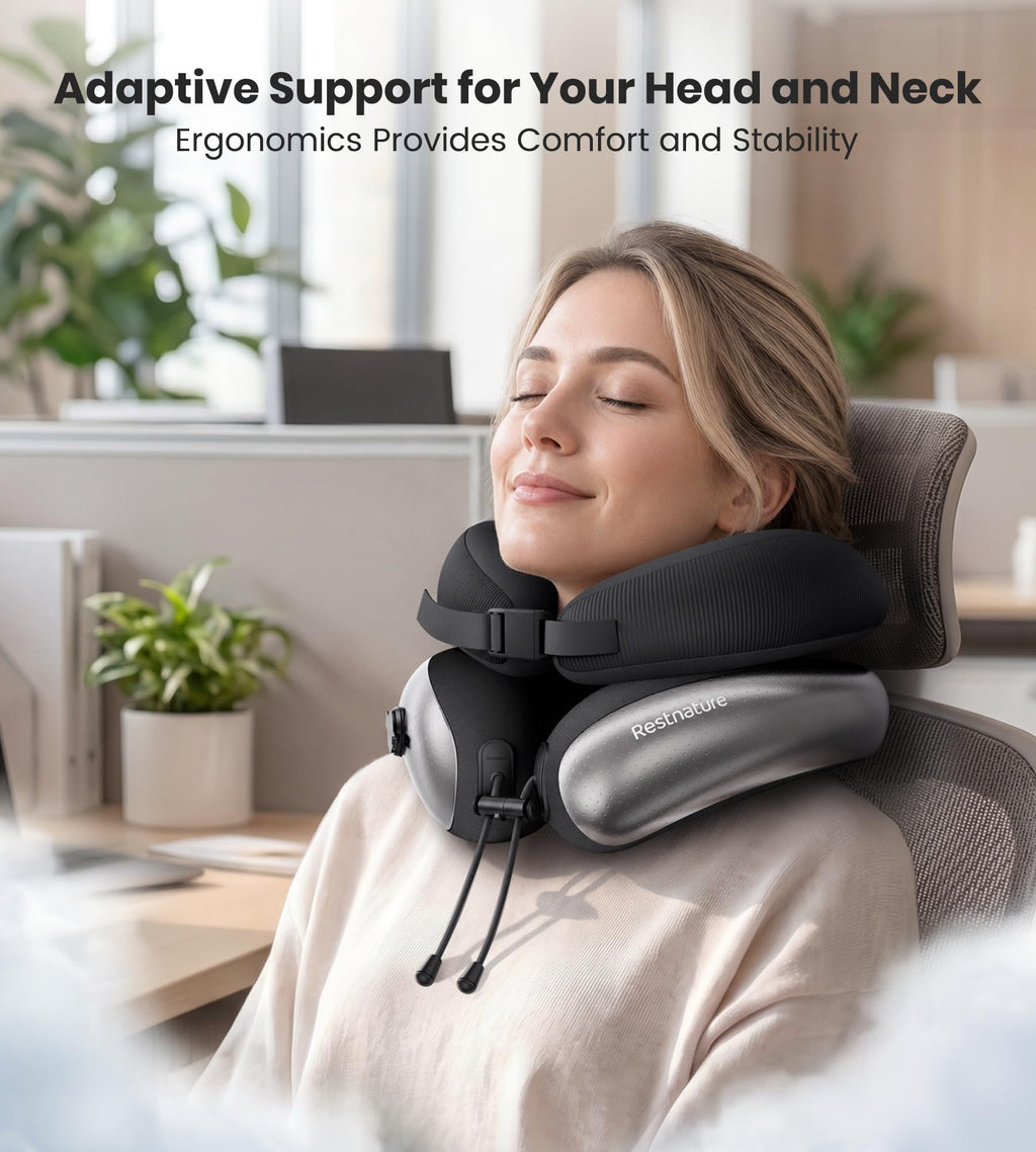 Adjustable Travel Neck Pillow | Memory Foam 360° Head & Neck Support
