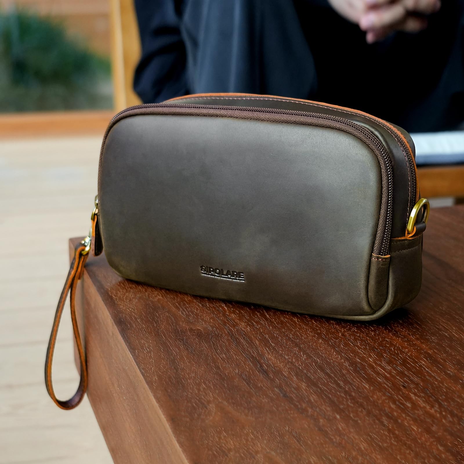 Leather Travel Electronics Organizer | Cable Storage Case
