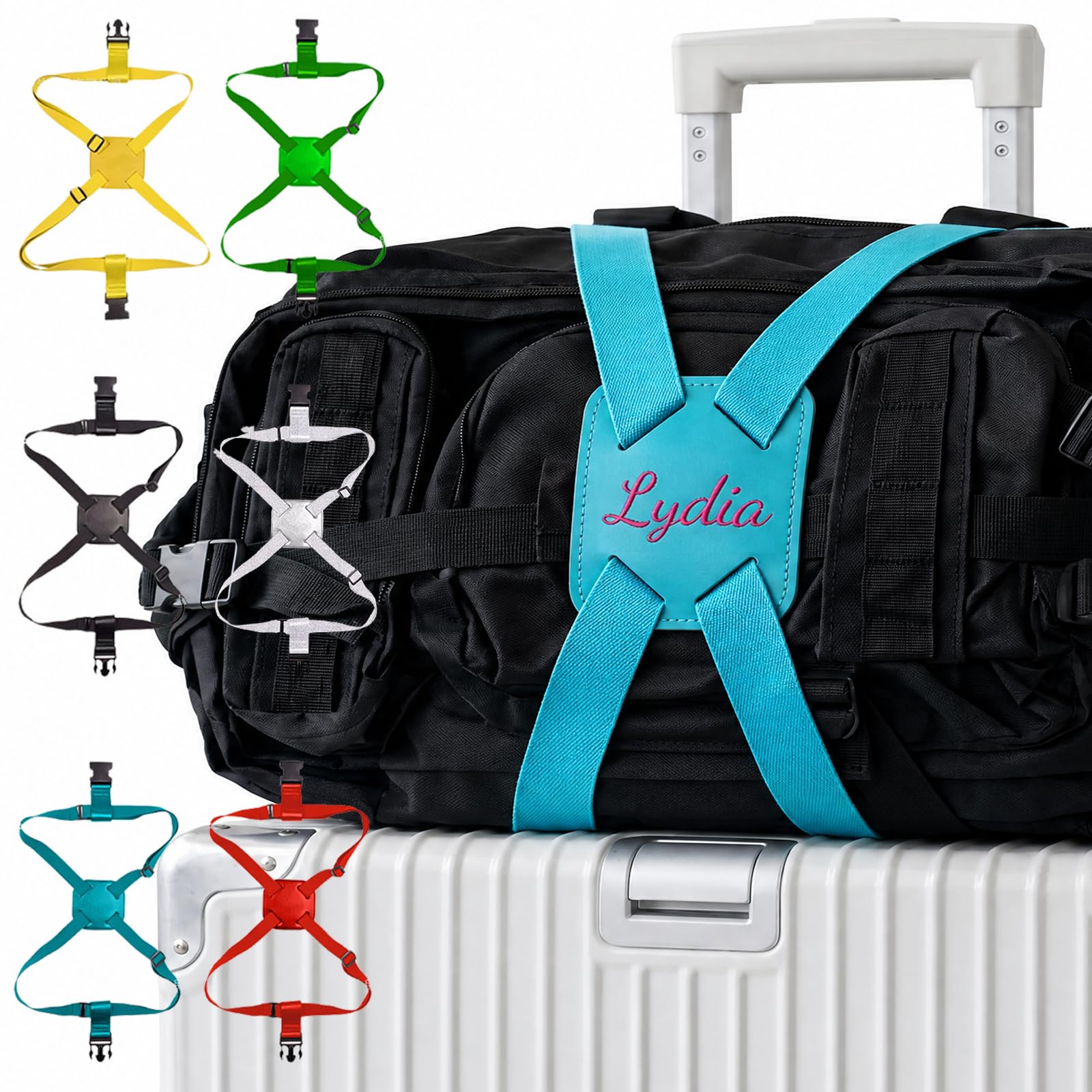 Luggage Strap, Custom Name, Adjustable Suitcase Belt