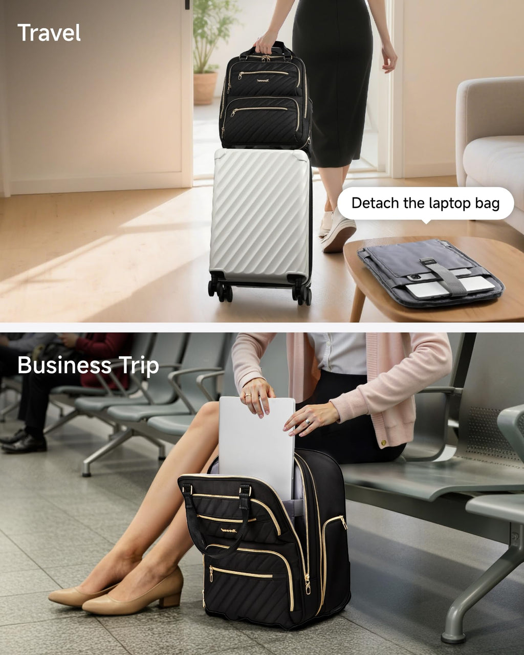 Underseat Carry-On Luggage & 6-Piece Packing Cube Set