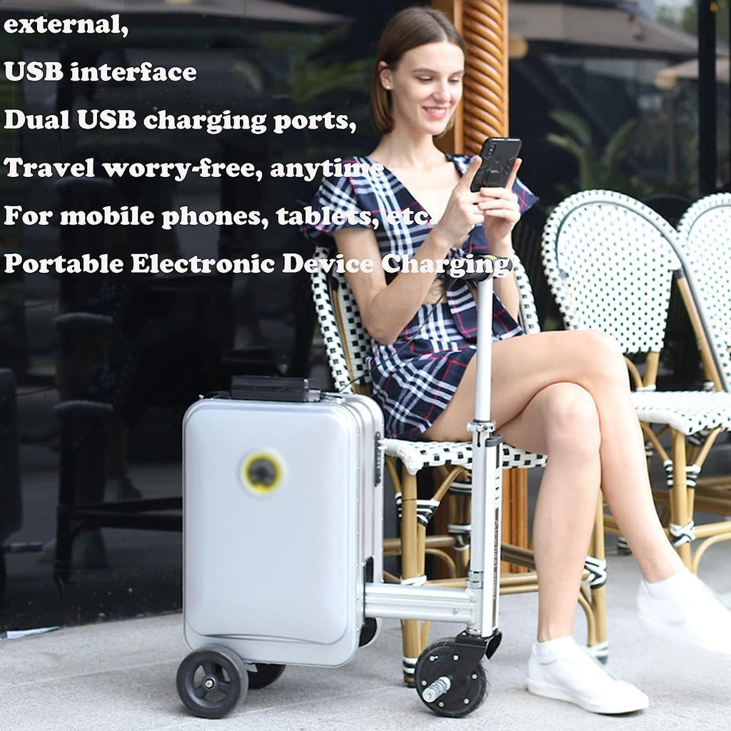 20-Inch Smart Auto-Follow Ride-On Carry-On Suitcase, 13km/h Large Capacity