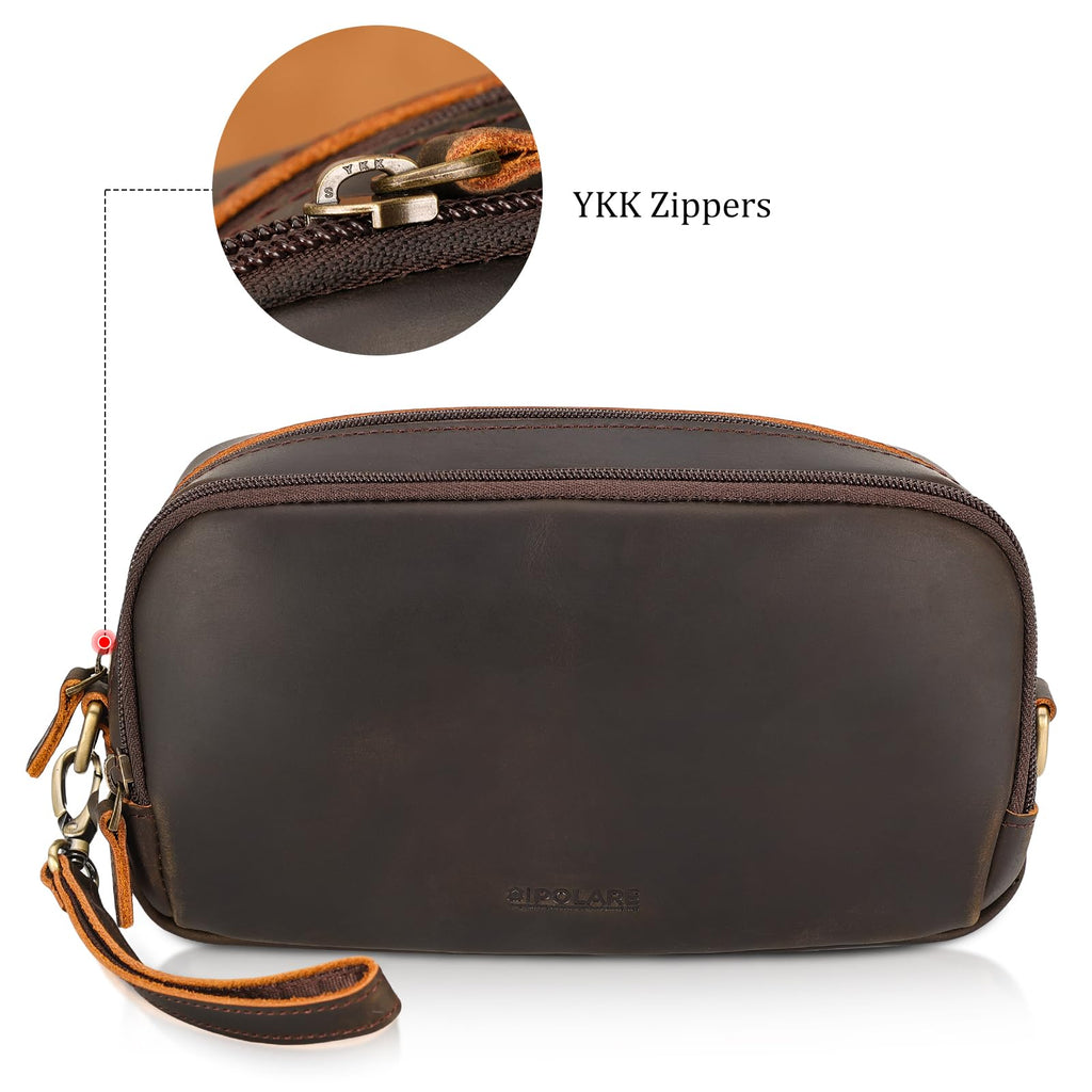 Leather Travel Electronics Organizer | Cable Storage Case
