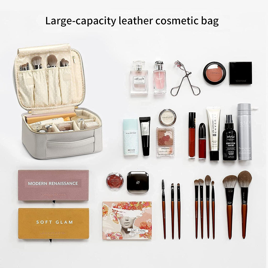 Large PU Leather Makeup & Jewelry Travel Organizer