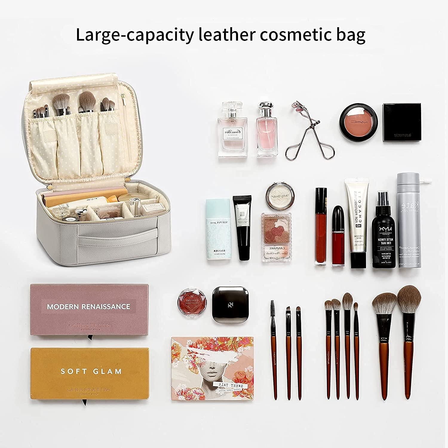 Large PU Leather Makeup & Jewelry Travel Organizer