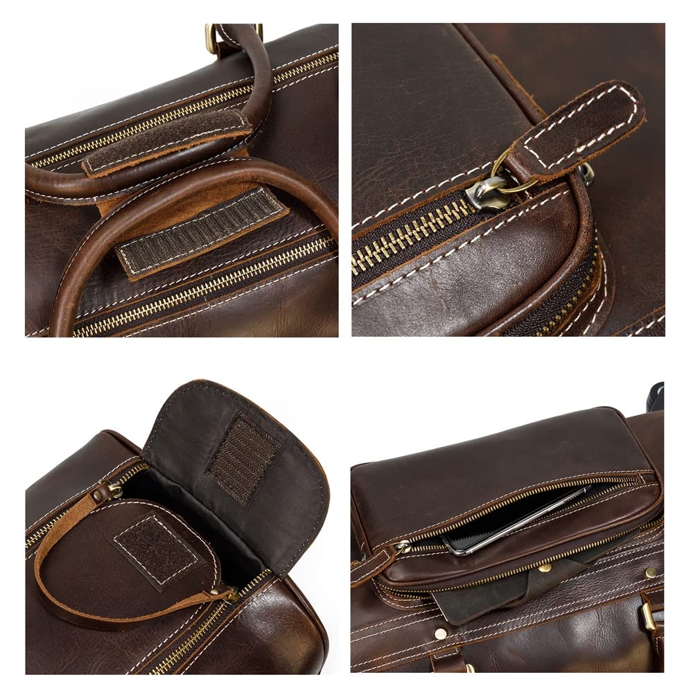 Handmade Leather Travel Duffle Bag | Vintage High-Capacity Carry-On