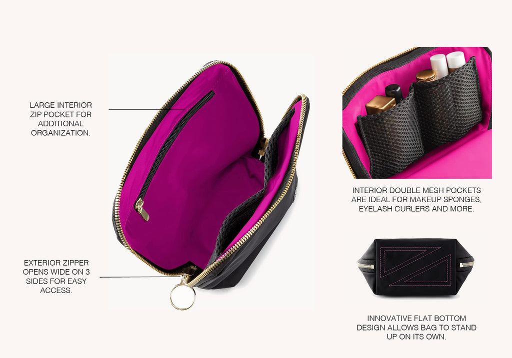 Washable Travel Makeup & Cosmetic Bag Set