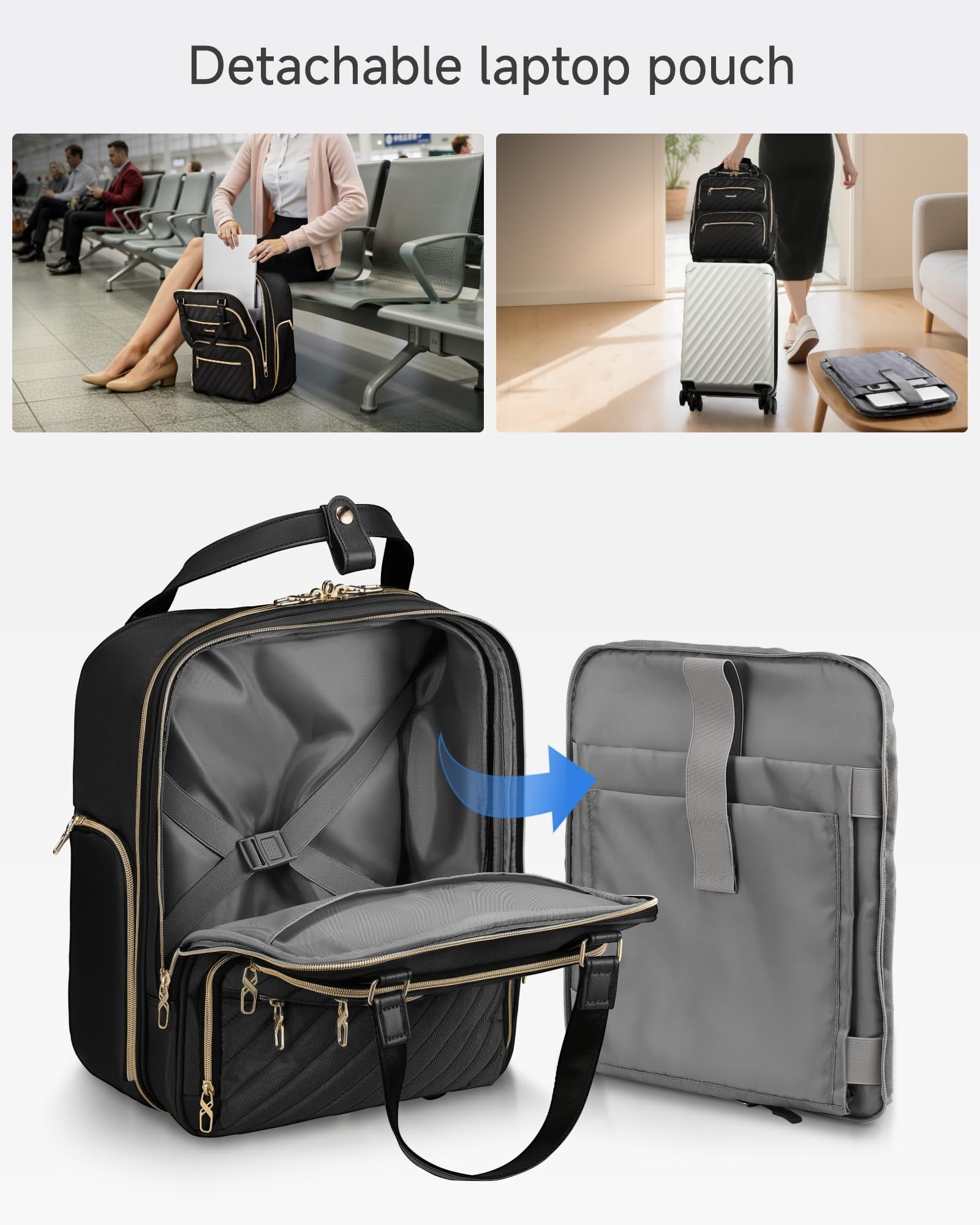 Underseat Carry-On Luggage & 6-Piece Packing Cube Set