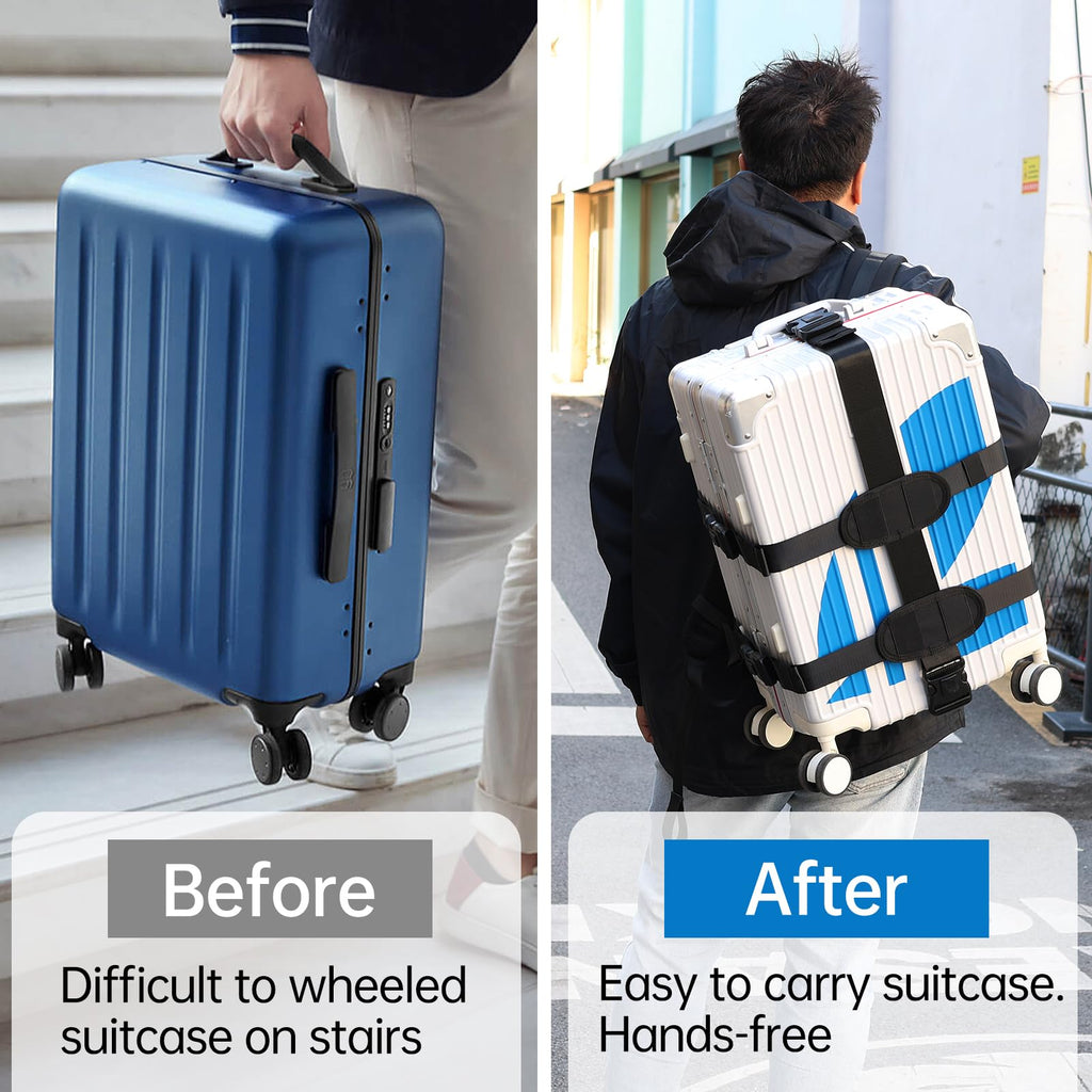 Heavy-Duty Luggage Carrying Straps | Backpack System for 16–21" Suitcases