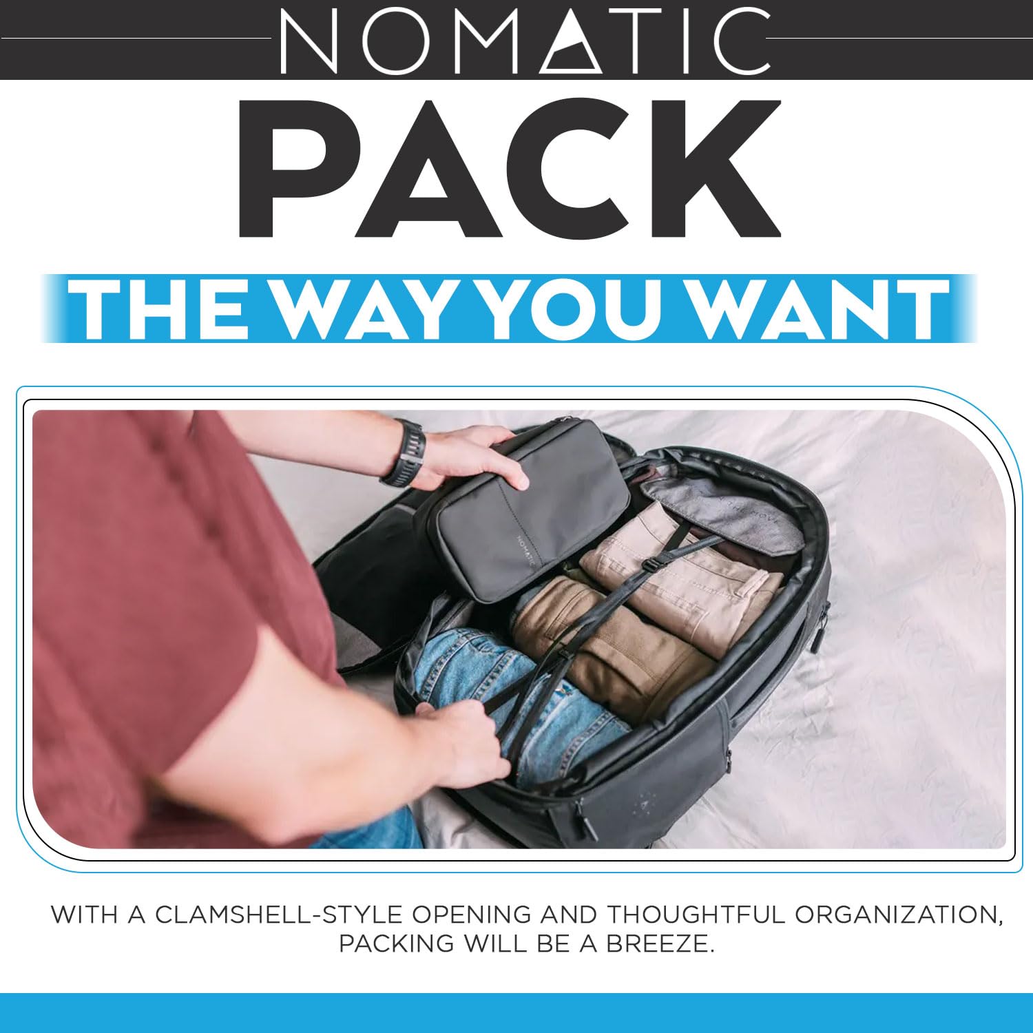 NOMATIC Navigator Travel Backpack W/ 9L Built-In Expansion