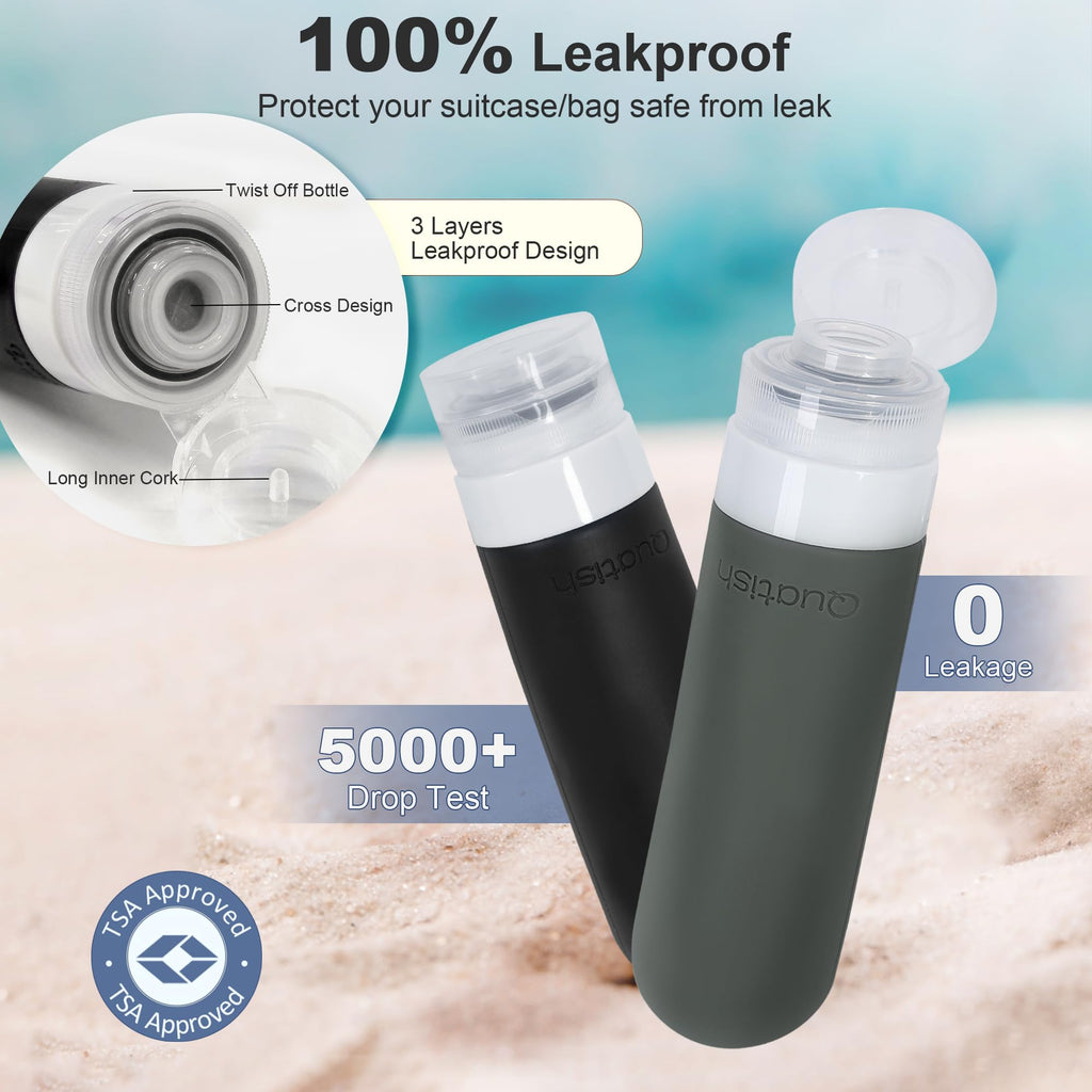 15-Piece Travel Toiletry Bottle Set | Leak-Proof Silicone Containers